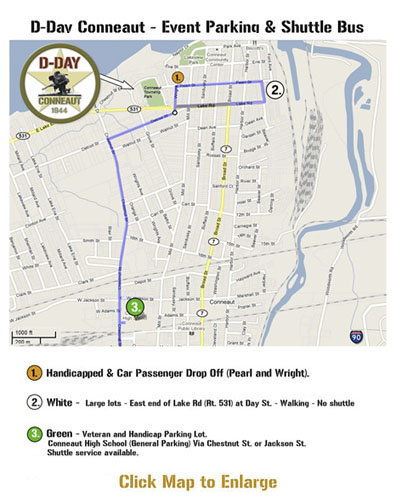 D-Day Ohio Shuttle Parking Map